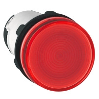 SCHNEIDER ELECTRIC Monolithic pilot light, plastic, red, Ø22, plain lens for BA9s bulb, <= 250 V