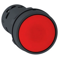 SCHNEIDER ELECTRIC Monolithic push button, plastic, red, 22mm, spring return, 1NO+1NC