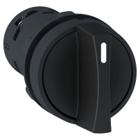 SCHNEIDER ELECTRIC Monolithic selector switch, plastic, black, Ø22, stay put, 2 positions, stay put, 1NO