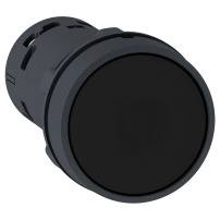 SCHNEIDER ELECTRIC Black flush pushbutton Ø22, push push-to-release, 1NO, screw clamp terminals