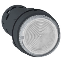 Монолитен светещ бутон - вграден LED - 22 мм, пружинно връщане - прозрачен, 24 V AC/DC, 1 NO