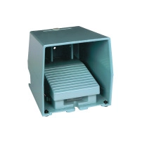 SCHNEIDER ELECTRIC Single foot switch, with cover, metallic, blue, 1NC+1NO, IP66