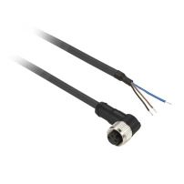 FEMALE, M8, 3PIN, ELBOWED PREWIRED CONNE