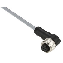 PRE WIRED CONNECTOR, PVC, FEMALE, M12, 3