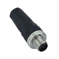 PRE WIRED CONNECTOR, PVC, MALE, M12, 5 P