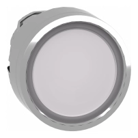 SCHNEIDER ELECTRIC Head for illuminated push button, metal, white flush, 22mm, LED, spring return