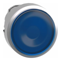 SCHNEIDER ELECTRIC Head for illuminated push button, metal, blue flush, 22mm, LED, spring return