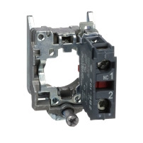 SCHNEIDER ELECTRIC Single contact block with body fixing collar, metal, screw clamp terminal, 1NC