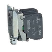 SCHNEIDER ELECTRIC Single contact block with body fixing collar, metal, screw clamp terminal, 2NO