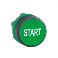 SCHNEIDER ELECTRIC Push button head, plastic, flush, green, 22mm, spring return, "START"