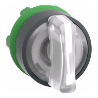 SCHNEIDER ELECTRIC Head for illuminated selector switch, dark grey plastic, white handle, 22mm, universal LED, 3 positions